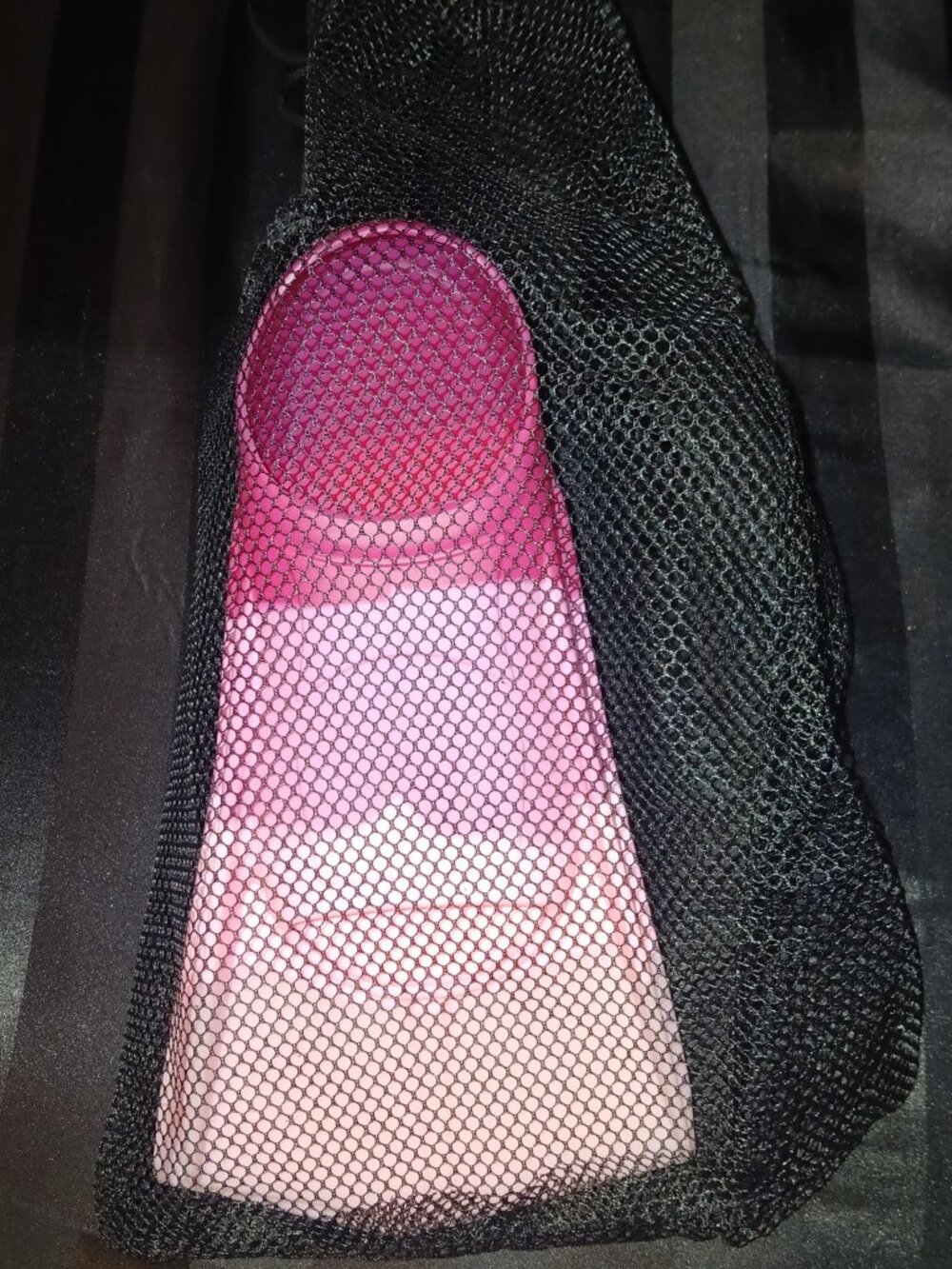Pink Ombre Kids Swim Fins Size XXXS with Mesh Bag — Short Blade Snorkel Flippers